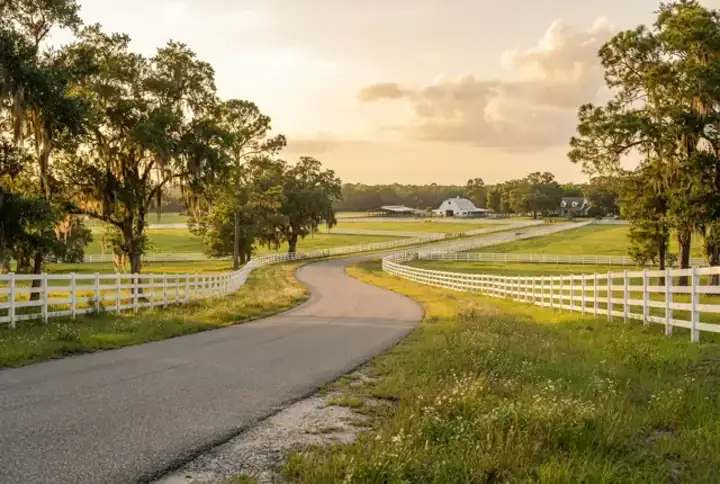 Middleburg FL rural ranch country with white fencing and open pasture — website design Middleburg FL, Clay County
